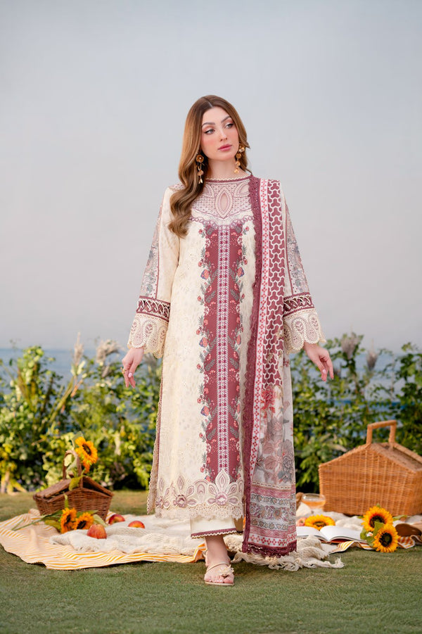AABYAAN Shezlin Chikankari 3- Piece Unstitched Collection
