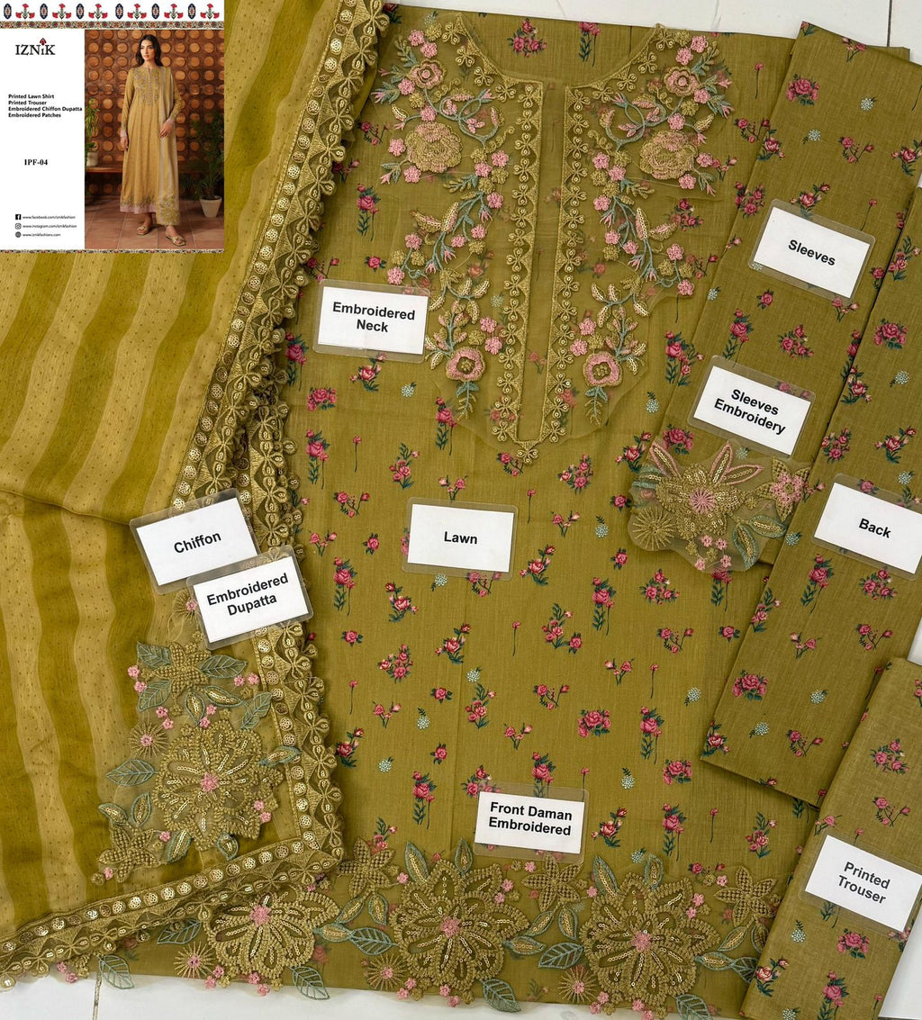 IZNIK Lawn 3-Piece Unstitched Collection