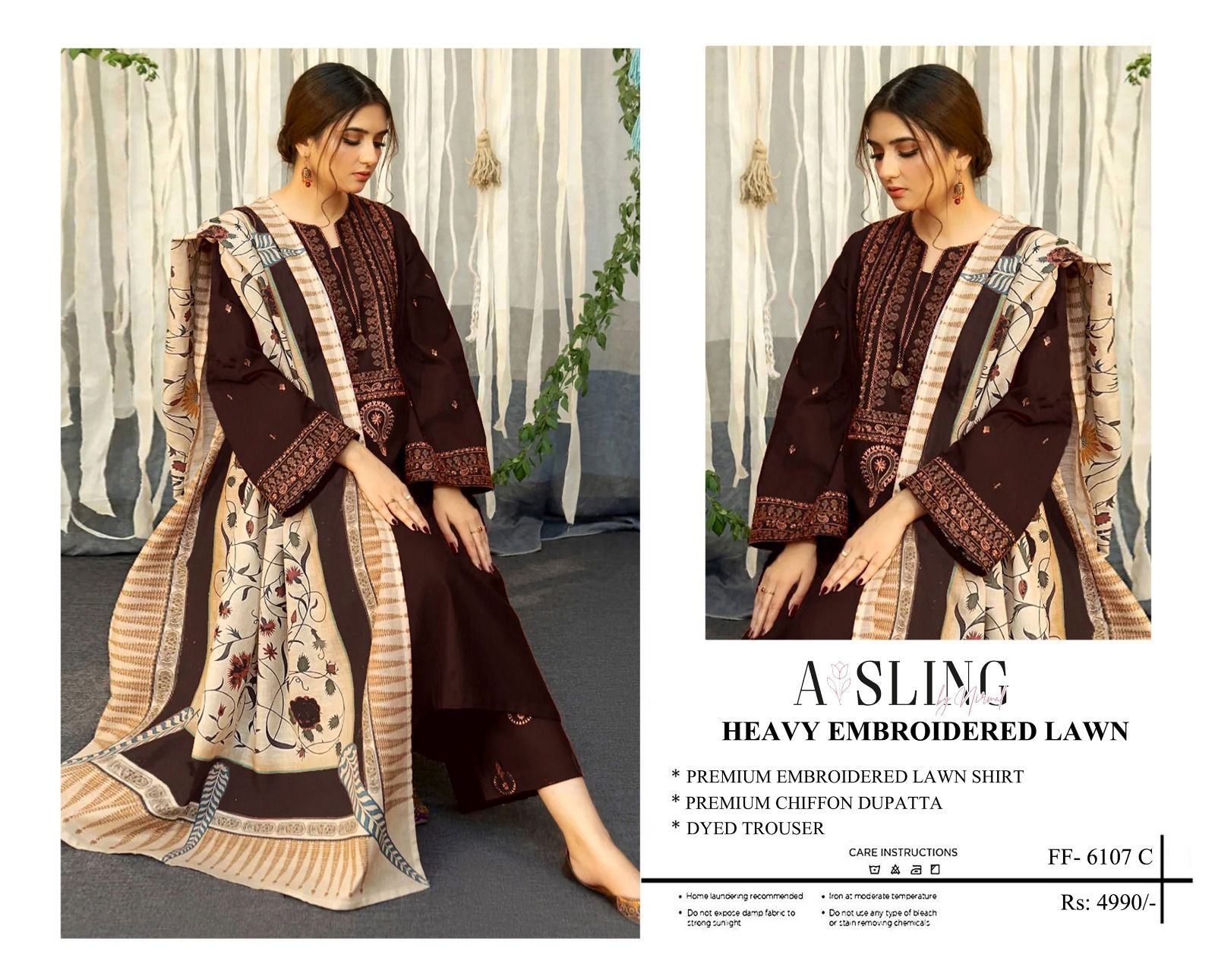 ASLING - Embroidered 3 Piece Unstitched Collection